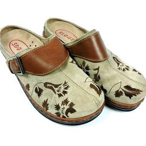 Klogs Shoes Size 7.5 Austin Taupe Suede Embroidery